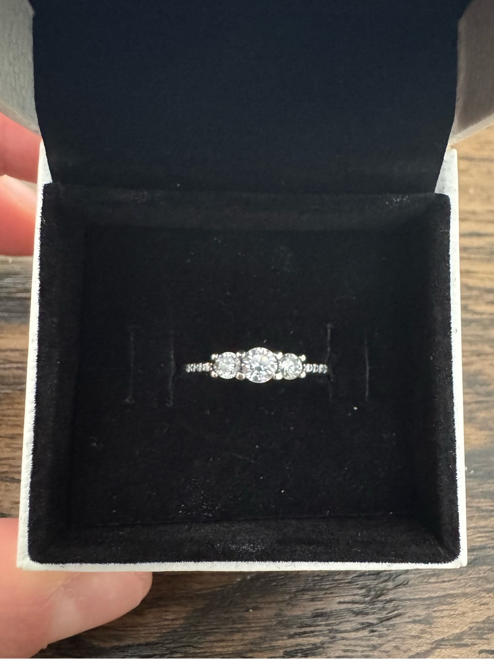 Pandora Fairytale Sparkle Ring Three Stone CZ Cubic Zirconia Sterling Silver